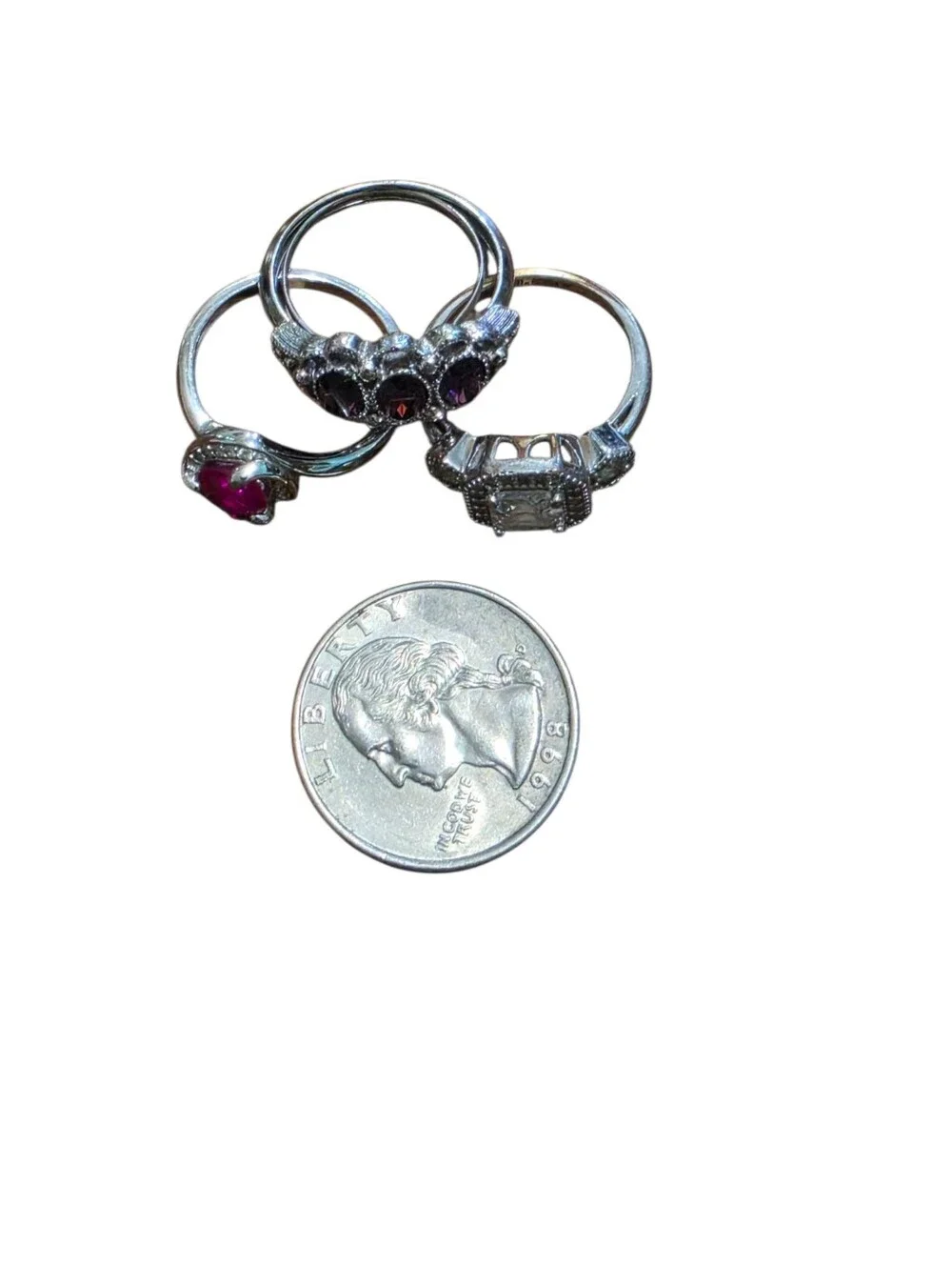 Costume Rings Lot Of 3 Size 7,7,8